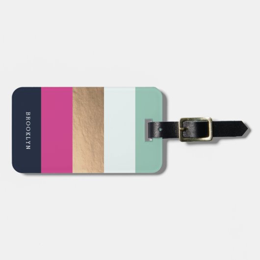 Persoonlijke BrightStor & Faux Gold Bagagelabel (Voorkant horizontaal)