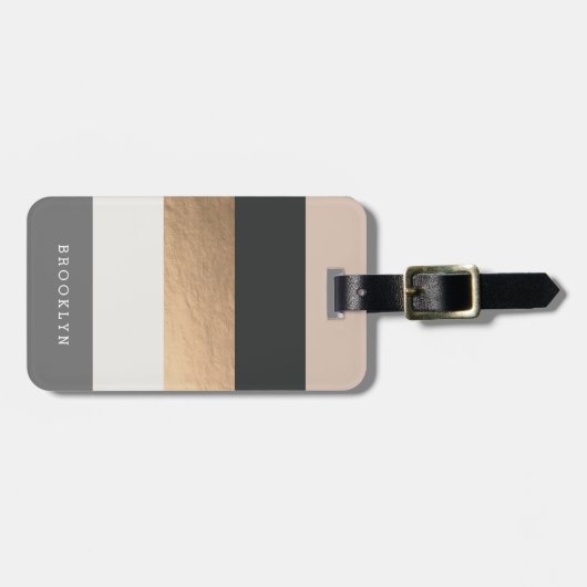 Persoonlijke BrightStor & Faux Gold Bagagelabel (Voorkant horizontaal)