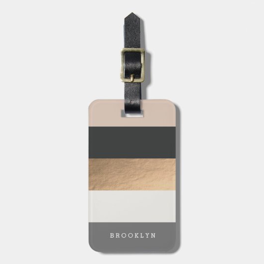 Persoonlijke BrightStor & Faux Gold Bagagelabel (Voorkant verticaal)