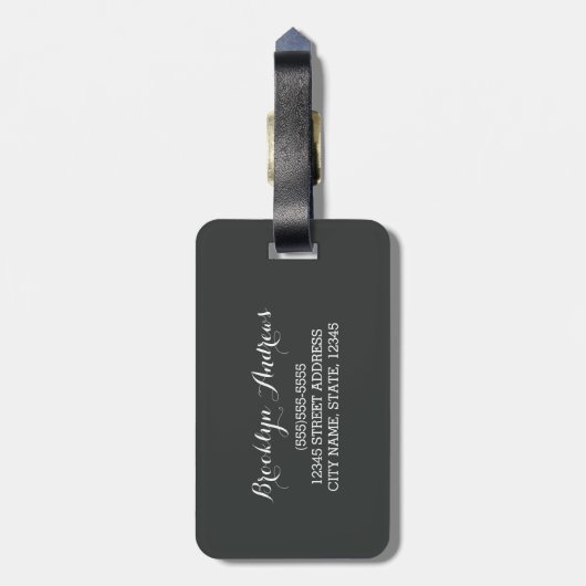 Persoonlijke BrightStor & Faux Gold Bagagelabel (Achterkant verticaal)