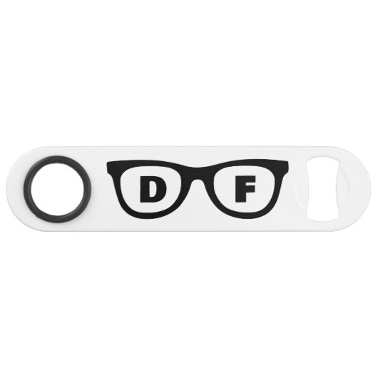 Persoonlijke bril op maat snelle flesopener speed flessenopener (Achterkant Horizontaal)