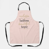 Persoonlijke Briljante Mooie Dappere Roze Roos Schort (Voorkant)