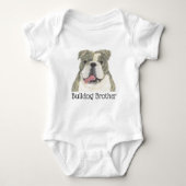 Persoonlijke brindle & witte Engelse Bulldog Hond Romper (Voorkant)