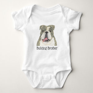 Persoonlijke brindle & witte Engelse Bulldog Hond Romper