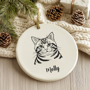 Persoonlijke Britse Korthaar Katten Kerstmis Keramisch Ornament
