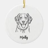 Persoonlijke Brittany Spaniel Kerstmis Keramisch Ornament (Voorkant)