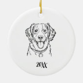 Persoonlijke Brittany Spaniel Kerstmis Keramisch Ornament (Achterkant)