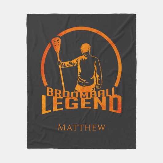 Persoonlijke Broomball Legend Cute Sports Fleece Deken (Voorkant)