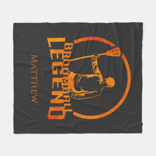 Persoonlijke Broomball Legend Cute Sports Fleece Deken (Voorkant (Horizontaal))