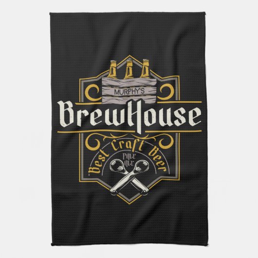 Persoonlijke Brouwerij Beste Craft Beer Ale Bar Theedoek (Verticaal)