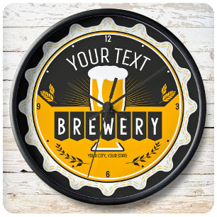 Persoonlijke brouwerijbalk voor brouwerijen grote klok