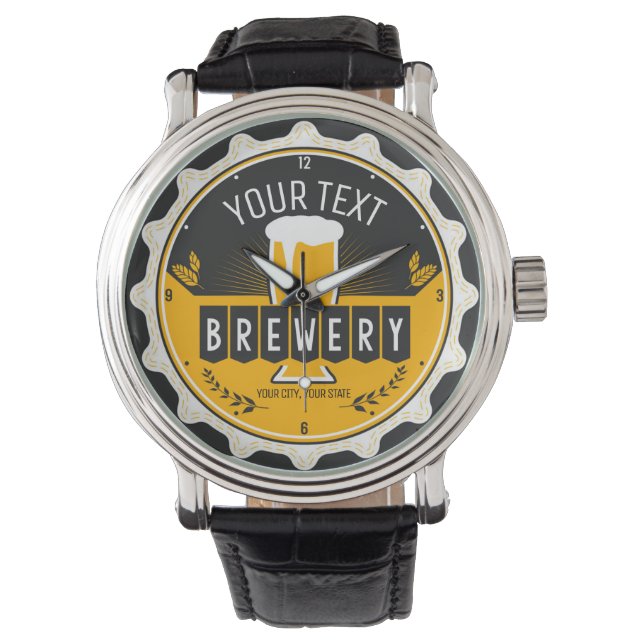 Persoonlijke brouwerijbalk voor brouwerijen horloge (Voorkant)