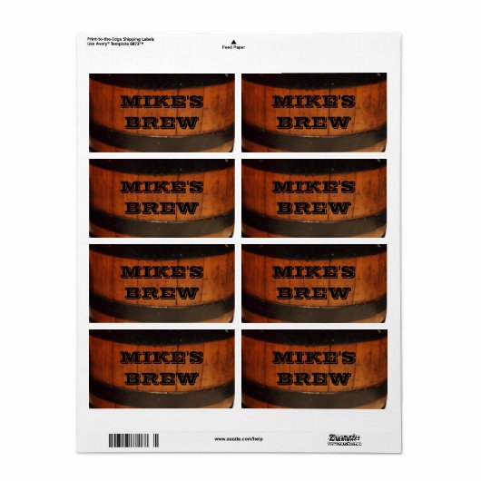 Persoonlijke brouwerijlabels voor thuis etiket (Full Sheet)