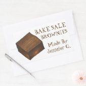 Persoonlijke brownies van de Bake-verkoop die door Rechthoekige Sticker (Envelop)
