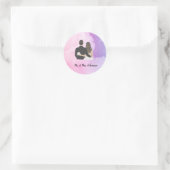 Persoonlijke Bruid en Bruidegom  Ronde Sticker (Tas)