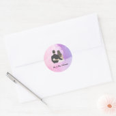 Persoonlijke Bruid en Bruidegom  Ronde Sticker (Envelop)