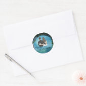 Persoonlijke Bruid en Bruidegom  Ronde Sticker (Envelop)