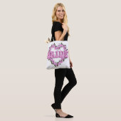 Persoonlijke Bruid Roze Rozen Hart Tote Bag (Op model)