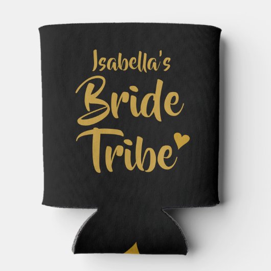 Persoonlijke Bruid Stam Gouden Hart Blikjeskoeler (Achterkant)