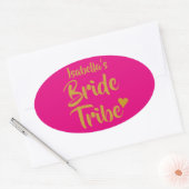 Persoonlijke Bruid Stam Gouden Hart Ovale Sticker (Envelop)