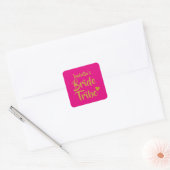 Persoonlijke Bruid Stam Gouden Hart Vierkante Sticker (Envelop)