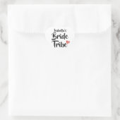 Persoonlijke Bruid Stam Rode Datum Hart Sticker (Tas)