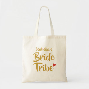 Persoonlijke Bruid Stam Rode Hart Tote Bag