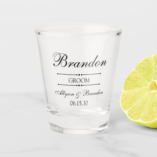Persoonlijke Bruidegom Geschenken Shot Glas (Voorkant)