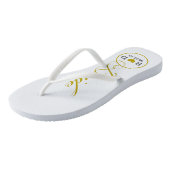 Persoonlijke bruids-(goud) teenslippers (Schuin)