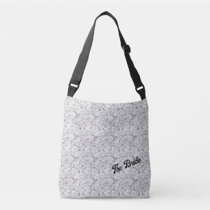 Persoonlijke bruidsbloemen crossbody tas