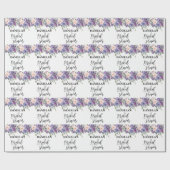 Persoonlijke Bruidscadeau paarse bloemen Verpakkin Cadeaupapier (Vlak)