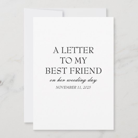 Persoonlijke bruidscadeaus "Aan mijn beste vriendi Bedankkaart (Voorkant)