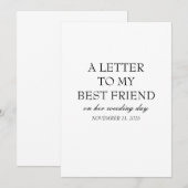 Persoonlijke bruidscadeaus "Aan mijn beste vriendi Bedankkaart (Voorkant / Achterkant)