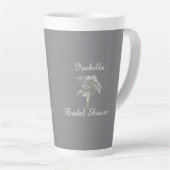 Persoonlijke Bruidschatrou, Bloemige Huwelijksgift Latte Mok (Rechterhoek)