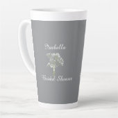 Persoonlijke Bruidschatrou, Bloemige Huwelijksgift Latte Mok (Linkerhoek)