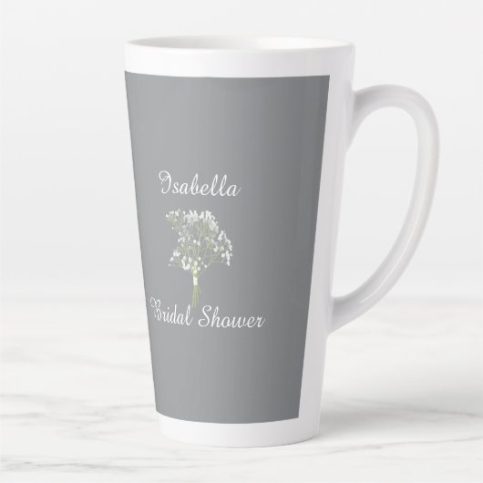 Persoonlijke Bruidschatrou, Bloemige Huwelijksgift Latte Mok (Rechts)