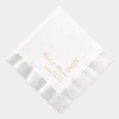 Persoonlijke Bruidsdouche Parels & Prosecco Goud Folie Servetten (Rechts)