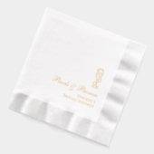 Persoonlijke Bruidsdouche Parels & Prosecco Goud Folie Servetten (Links)