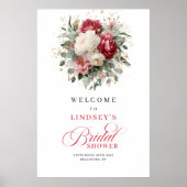 Persoonlijke bruidsfeest welkomstposter bloemstuk poster (Voorkant)
