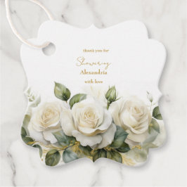 Persoonlijke Bruidsfeest Witte Rozen Bedankjes Labels