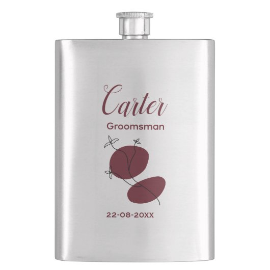Persoonlijke Bruidsjonker Aangepaste Naam Flask Flacon (Voorkant)