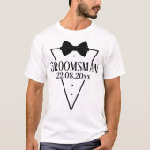 Persoonlijke Bruidsjonker Bachelor Party Datum Vli T-shirt (Voorkant)
