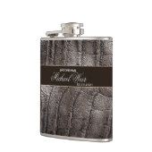 Persoonlijke Bruidsjonker Bruin Leren Flacon (Links)