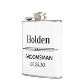 Persoonlijke bruidsjonker cadeau heupfles (Links)