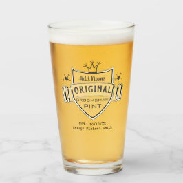 Persoonlijke bruidsjonker cadeaus PINT GLAS Bedank