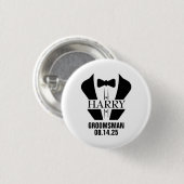 Persoonlijke bruidsjonker cadeaus ronde button 3,2 cm (Voorkant /achterkant)