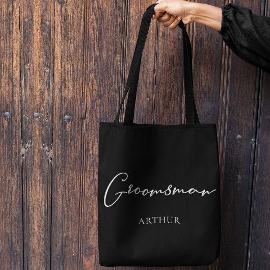 Persoonlijke bruidsjonker chic minimalistische tro tote bag