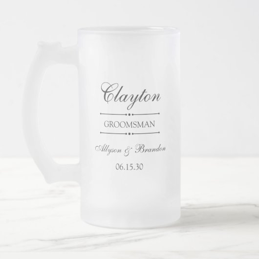 Persoonlijke bruidsjonker geschenken matglas bierpul (Links)