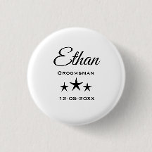 Persoonlijke Bruidsjonker Knop met Naam