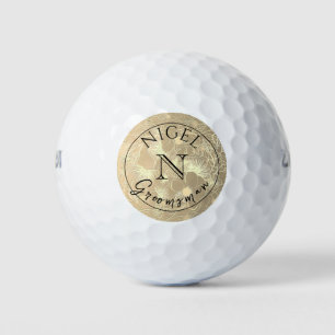 Persoonlijke Bruidsjonker met Gouden Monogram Golfballen
